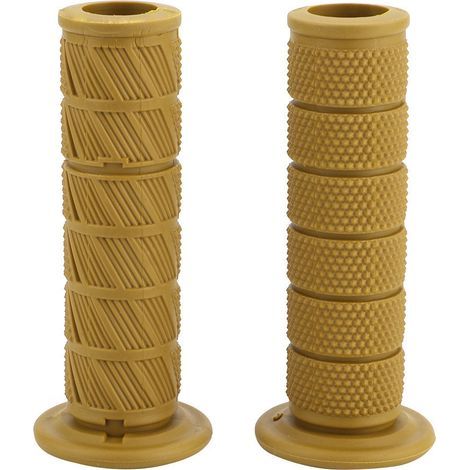 Universal 22mm Vintage Motorcycle Handlebar Grips, 2 Pieces, Diagonal Handlebar Ends (Light Bronze) (1/5)
