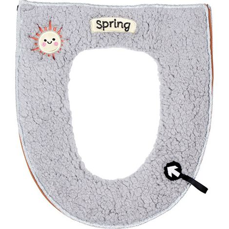 Housse de siège de toilette en flanelle avec fermeture éclair étanche et poignée. Housse lavable pour usage domestique, nettoyante pour toilettes, antitache et isolante thermique. (1/4)