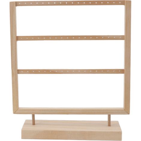 Boucles d'oreilles organisateur support journal couleur boucles d'oreilles en bois porte-bijoux présentoir de stockage pour boucles d'oreilles suspendues 3 couches (1/4)
