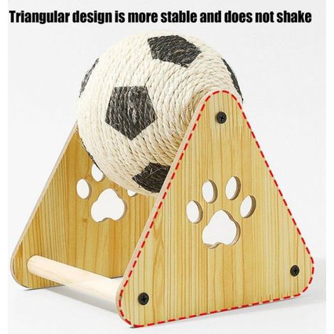 Boule griffoir chat - Jouet interactif base bois pour race petite moyenne intérieur Aucuneary (1/5)