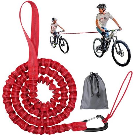 Cinturón de bicicleta para niños，Adecuado para padres Cinturón con cordón para niños Cinturón de bicicleta negro，Capacidad de carga 500 lbs (1/5)