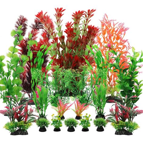 20 Pièces Plante Artificielle Aquarium Deco, Colorées Aquarium Decoration Plantes, Terrarium Plante pour Aquarium (1/5)