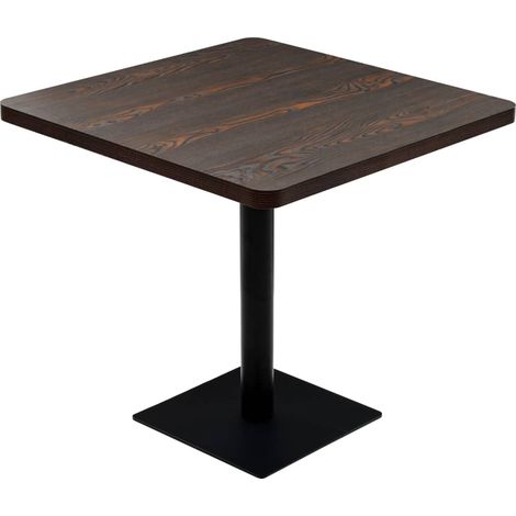 Maison Exclusive - Tavolo Bistrot MDF e Acciaio Quadrato 80x80x75 cm Cenere Scura