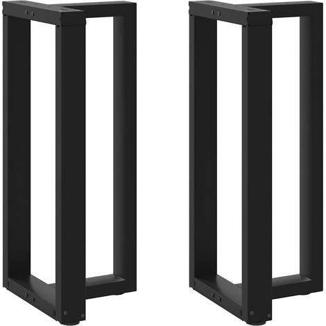 Bartischbeine T-Form 2 Stk. Schwarz 50x35x(90-91) cm Stahl