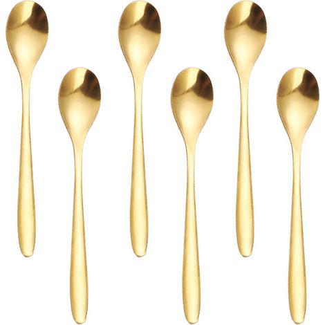 Cuillère À Thé - Acier Inoxydable Doré - 12 cm 14 cm 16 cm - Usage Cuisine Restaurant Hôtel - Lot De 30 (1/5)