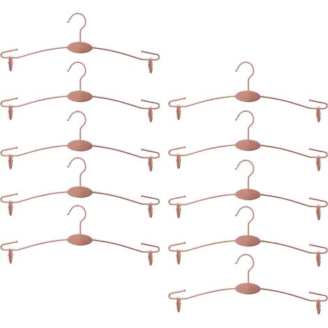 Unterwäsche-Präsentationsständer aus Metall, robuste Hosen-Kleiderbügel mit Clips für die Präsentation von Dessous-Boutiquen, 10er-Pack (Roségold-C)