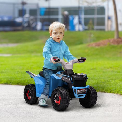 Quad électrique pour enfant, 2,5 km/h, marche avant et marche arrière, pour les 18-36 mois, bleu (1/5)