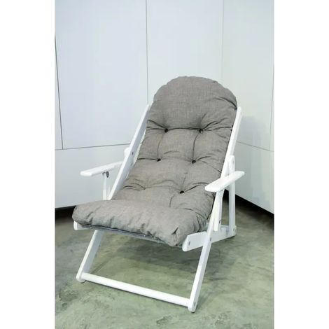 Sillón relax bioclimático con estructura blanca y cuscino gris