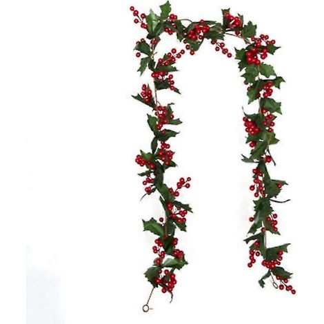 Weihnachtliche Tischdekoration für drinnen: Künstliche Stechpalme und Stechpalmenbeeren (a, Stil), 1 Stück bd (1/3)