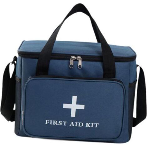 Kit di pronto soccorso vuoto, capiente, leggero, con scomparti multipli, ideale per attività all'aperto e acquatiche, blu (1/5)