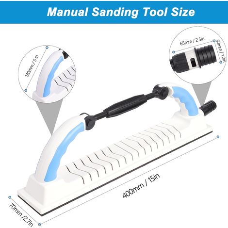 Outil de ponçage manuel multifonction pour sable de maille de 70 mm, bloc de ponçage flexible réglable avec poignée et ventouse bloc de ponçage manuel pour le travail du bois voitures murs (1/4)