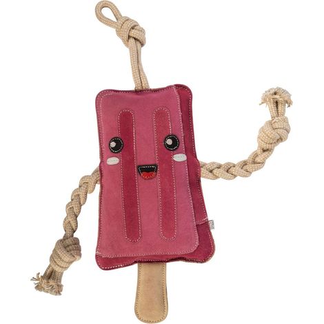 Taglia unica, rosa: Gioco antistress per cavalli soggetto gelato in pelle e juta con corda modello Ice Lolly