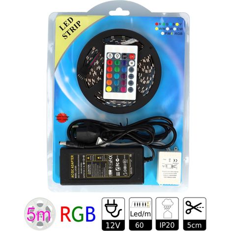 Jandei - KIT bande LED RGB 5 m avec alimentation et télécommande Bandes LED (1/4)