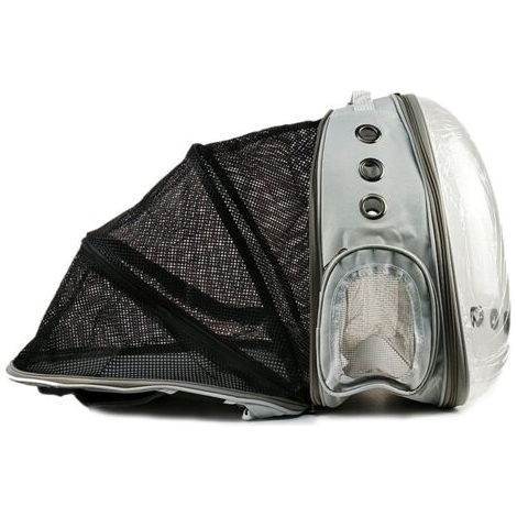 Sac à Dos Chat Chien.Sac Transport pour Chien Chat pour Petits Chats Chiens.Sac à Bulles pour Chat et Chien avec fenêtre Frontale Transparente et Dos Extensible,idéal pour Voyage (gris) (1/5)