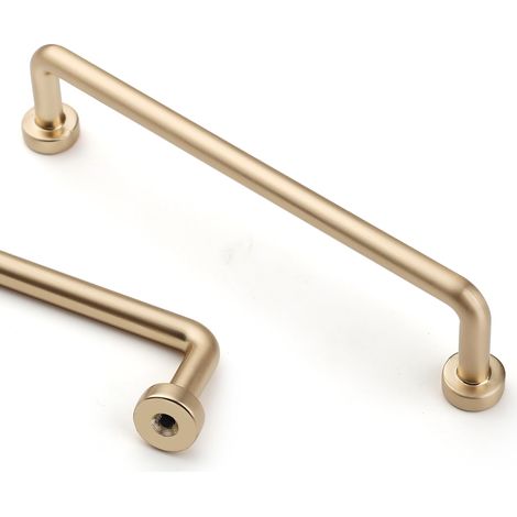 10 Pièces Poignee de Meuble Cuisine Laiton brossé 160mm Alliage de zinc Or Poignées Meubles avec Vis, pour Bureaux, Tiroirs, Armoires, Placard UK0052 (1/5)