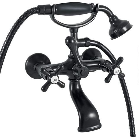 Mélangeur baignoire MORAVA RETRO noir mat (1/5)