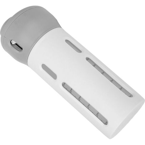 Flacon distributeur de voyage 4 en 1, étanche et rechargeable, contenant de voyage portable avec autocollant, convient pour le parfum, le shampoing et l'après-shampoing, gris. (1/5)