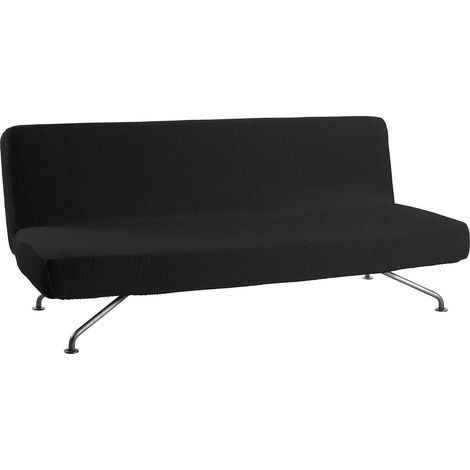 Housse de canapé clic-clac, Tissu, Noir, 180 à 205 cm (1/5)