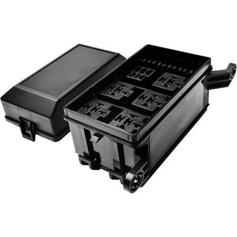 In stock: 6-way automotive fuse box with relay, main control junction box for modifying automotive engine compartment wiring (1/5)