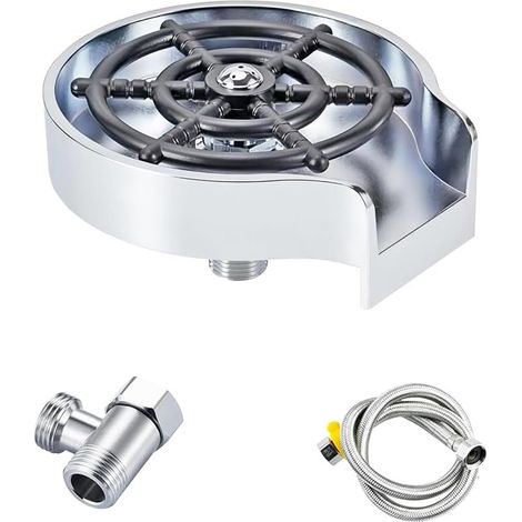 Rinceur de Verre pour Évier de Cuisine, Rince Verre Evier, Laveuse Automatique De Tasses, Lave-Tasses pour la Maison, Le Restaurant et Le Bar, Argent (1/5)