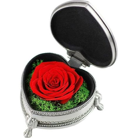 Coffret de roses éternelles préservées, fleurs immortelles haut de gamme, cadeau idéal pour femme, Saint-Valentin, fête des mères, anniversaire, amour, décoration romantique (1/5)