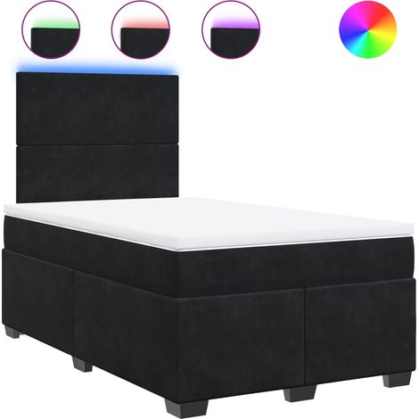 Maison Exclusive - Sommier à lattes de lit avec matelas noir 120x190 cm velours (1/5)