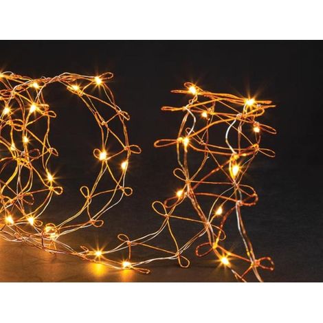 Vellight LED Lichterkette Arizona Weiß 24m (8x3m), Weihnachtsbeleuchtung mit 80 LEDs, Kupferdraht, IP44, innen/außen, 3V mit Adapter, Dauerlicht (1/4)