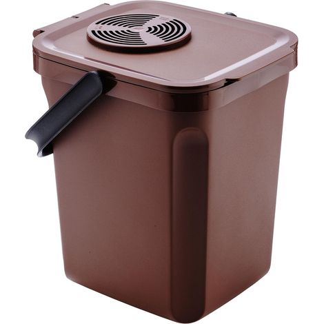 Cubo con filtro de carbón activo para residuos orgánicos 10 litros. Color Marrón. (1/5)
