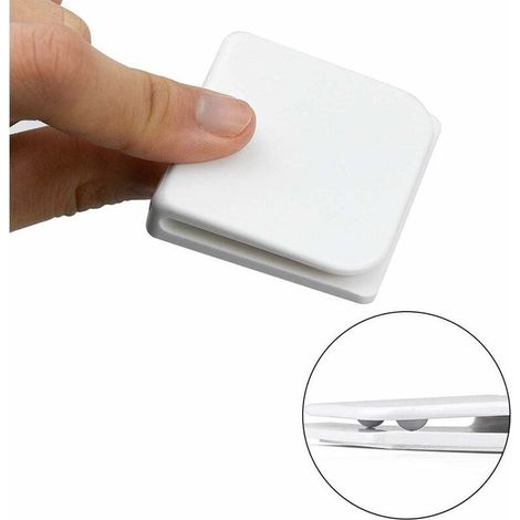Paquete de 12 clips antisalpicaduras para cortina de ducha, cortavientos, autoadhesivos (blancos) (1/4)