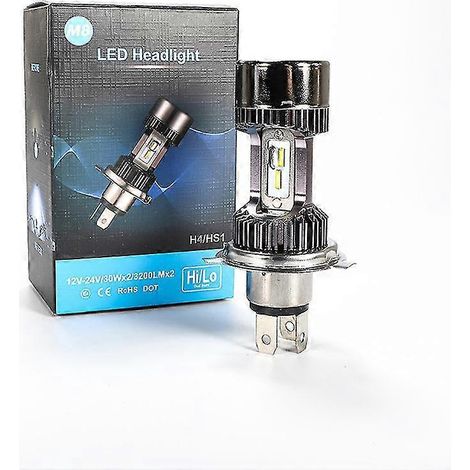 Ampoule LED H4 Plug&play 30 W 3200 lm pour phare de moto/scooter/moto, blanc 6000 K, 12 V/24 V (1/4)