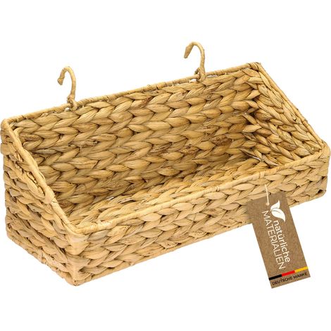 HMF Hängekorb geflochten aus nachhaltiger Wasserhyazinthe, Aufbewahrungskorb zum Aufhängen, 40 x 15 x 15 cm (1/5)