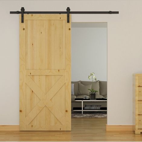 REDOM kit de herrajes para puerta corredera (108x11.5x8 cm), hasta 100 kg, con accesorios incluidos, acero al carbono negro (1/5)