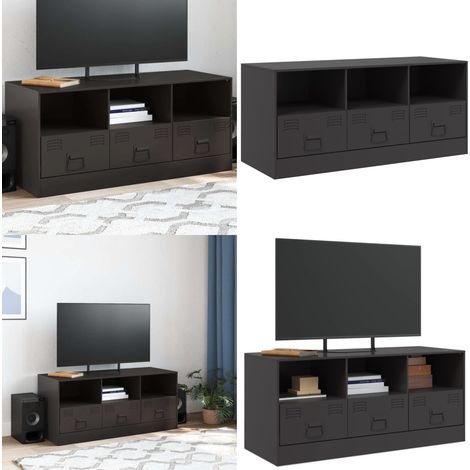 TV-Schrank Schwarz 99x39x44 cm Stahl - TV-Schrank - Fernsehtisch - Regal - Wohnzimmermöbel - Stauraum - Home & Living (1/5)