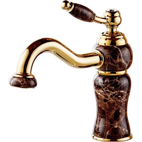 Robinet de cuisine avec poignée en céramique et bec haut, robinet d'évier, robinet lave-mains (1/5)
