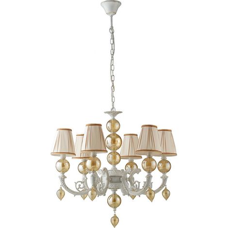 LAMPADARIO ORFEO BIANCO 6XE14 74X68CM (1/2)