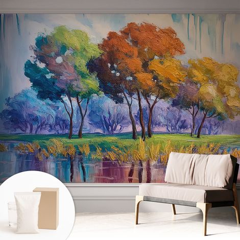 Carta Da Parati - Mural - Con Sala Da Pranzo - Camera Da Letto - Cameretta - Con Colla Gratuita Astrazione ad albero 312x219 cm (1/5)