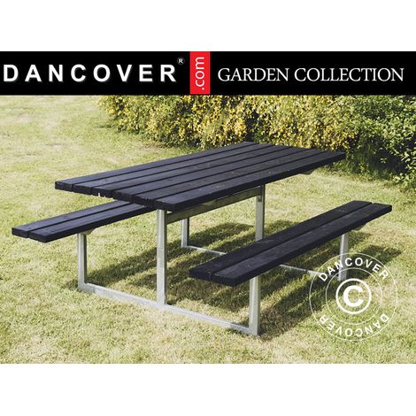 Picknicktisch, 1,4x1,75x0,72m, Schwarz - Dancover