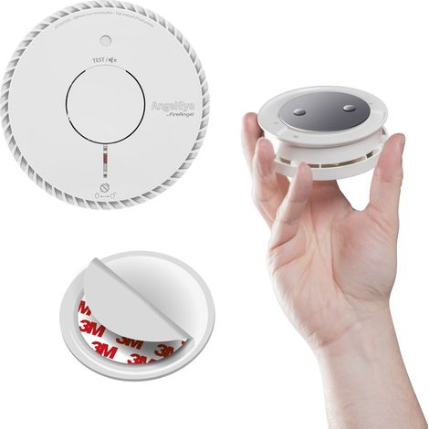 AngelEye Lot de 5 détecteurs de fumée NF autonomie et garantie 10 ans + 5 supports aimantés (1/2)