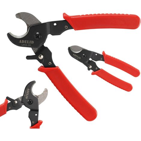 Kabelschneider Profi Kabelschere Drahtschneider für Aluminium-/Kupferkabel 35mm² Rot (1/5)