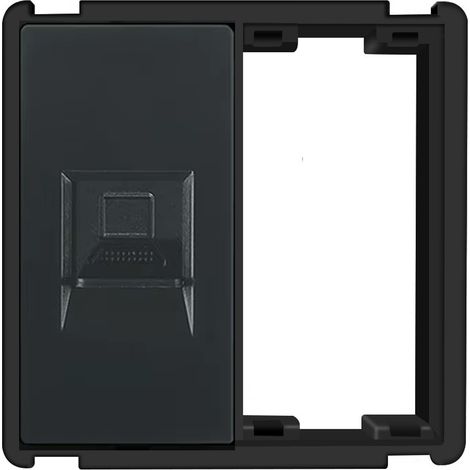 Módulo de toma de pared LAN RJ45 sistema RTX SH negro (1/4)