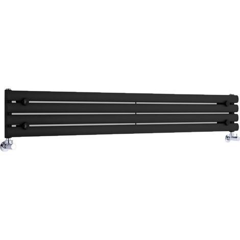 Hudson Reed Vitality – Radiateur Design Horizontal – Noir – 23.6 x 160cm (1/5)