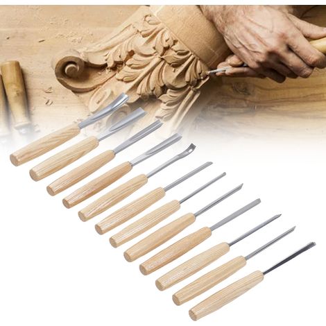 Set aus Holzschnitzereien und Segeltuchtaschen mit Eschengriffen (12-teilig) (1/5)