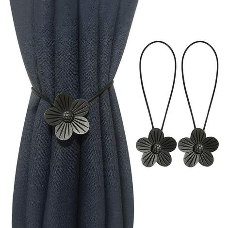 2 Aimants Rideaux Fleur Forme, Attaches Magnétiques pour Rideaux, Pinces à Rideau Étoile, Accessoires de Décoration Maison Salon Chambre Bureau, Lot de 2 (1/5)