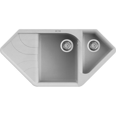 Lavello Elleci Incasso Ego CORNER Metaltek Grigio Aluminium LMECOR79 (1/3)