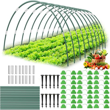 90 pièces : arceaux fibre verre, filet anti-insectes vert – Protection jardin, légumes, fleurs – Piquets inclus (1/5)