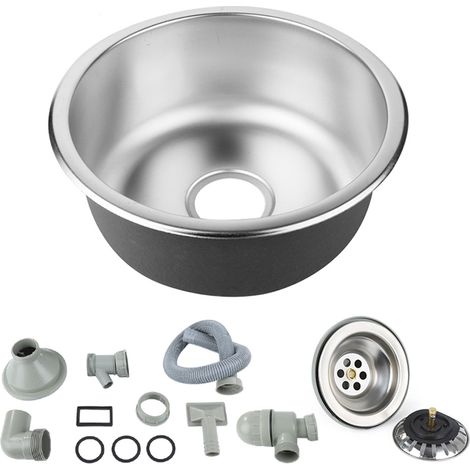 Lavandino cucina da Incassoda Haloyo® 41 x 41 x 20 cm, Lavabo cucina in Acciaio Inox Spazzolato 304,Con Kit Di Scarico,argento (1/5)