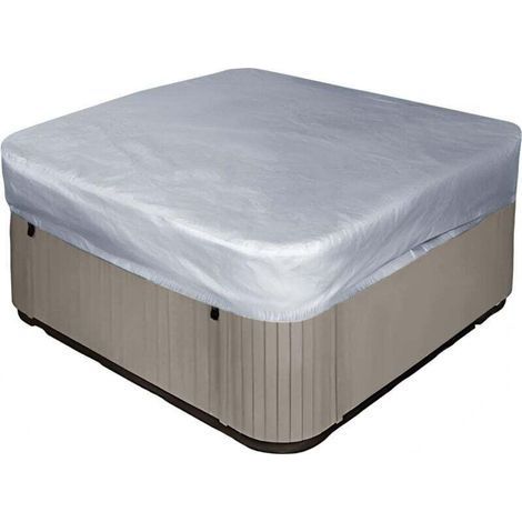 Copertura di ricambio quadrata per vasca idromassaggio da giardino, jacuzzi, spa - Impermeabile - Protezione UV - 218x218x30cm (L x P x H), argento) (1/4)