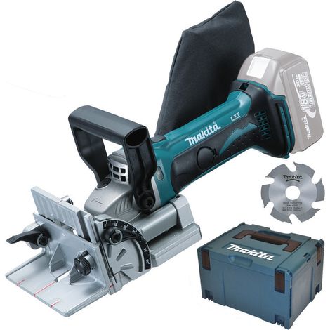 Makita – Fraiseuse à queue 18V DPJ180ZJ – Vitesse 10 000 tr/min – Profondeur de coupe 20 mm – Pour joints en biscuit bois dur