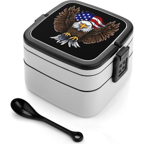 Boîte à bento empilable pour adultes, ornée d'un drapeau (1/5)