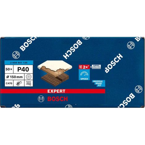 Bosch 50x Expert C470 Schleifpapier Mehrloch für Exzenterschleifer 150 mm G 40 - 2608901135